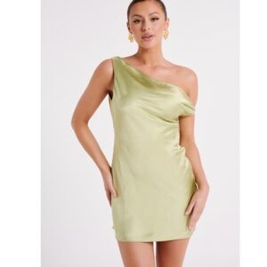 Meshki Satin Mini Dress in Green